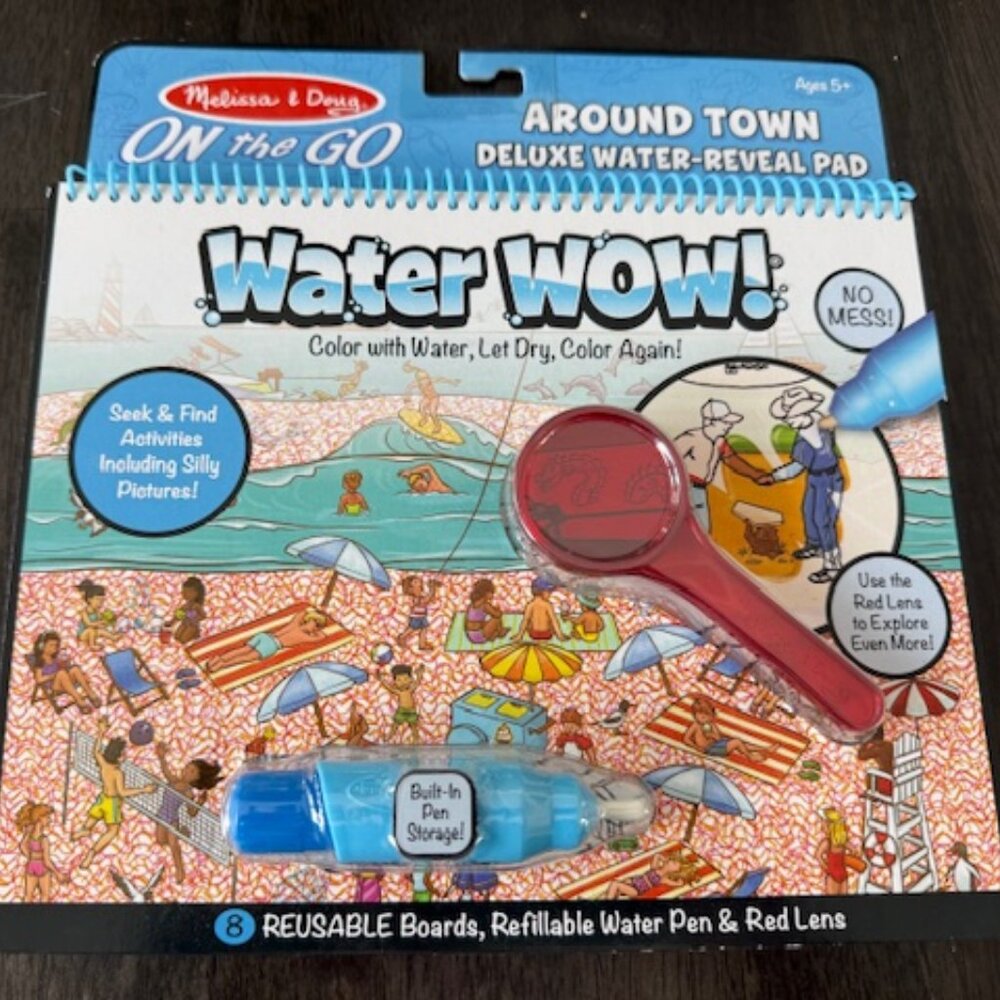 NEW Melissa & Doug Water Wow! Deluxe Water-Reveal Pad Around Town Color W/Water
